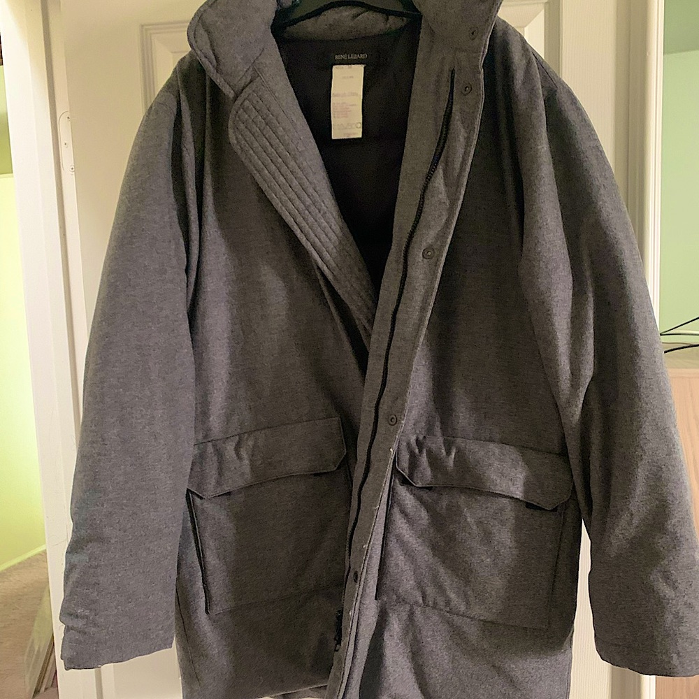 Rene Lezard Men’s Winter Coat Jacket (gray/grey, size 50, Made in Italy - René)